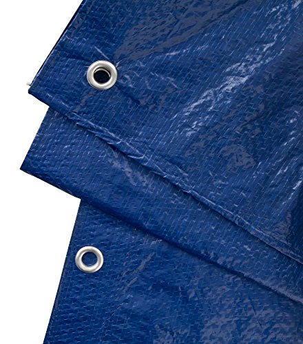 Lona de protección Universal azul/verde 3 x 6 m 90 g/m2 | Funda protectora | Lona impermeable. GardenMate