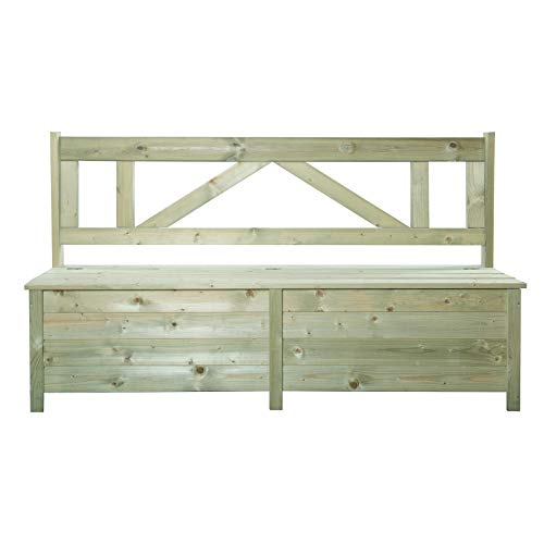 Banco Arcón de Madera Tratada para Jardín Maxim 159x39x90 cm 160 litros. Gardiun