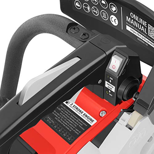 Detalle de la Motosierra para Poda a gasolina 25, 4cc y 1,4cv con espada de 10'' Arranque Easy-Start, Sistema Anti-Vibración, Incluye protector de espada y KIT. GS250X-10 - GREENCUT