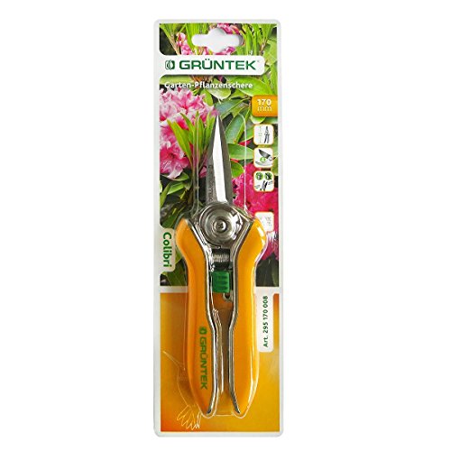 Blister de las Tijeras de podar y cortar Flores, Frutas y Verduras COLIBRI 170 mm. Tijera de jadin y Vendimia. GRÜNTEK