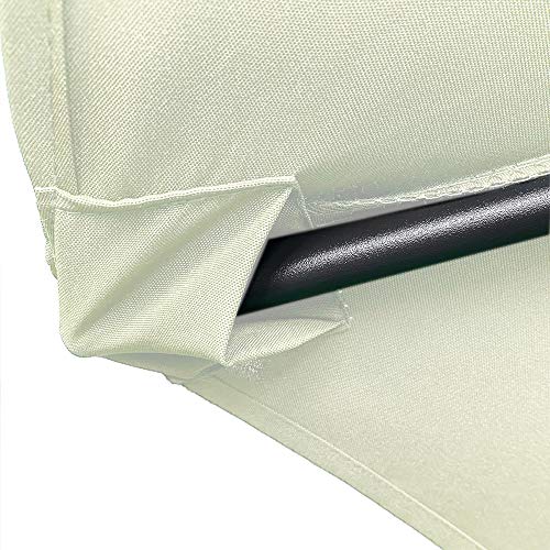 Detalle de unión bolsillo de lona con brazo de estructura del Parasol de Aluminio Ø 300 cm Beige. HENGMEI-4