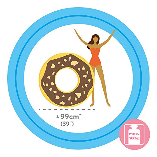Intex 56262NP - Rueda hinchable Donut chocolate 114 cm diámetro. Tamaño