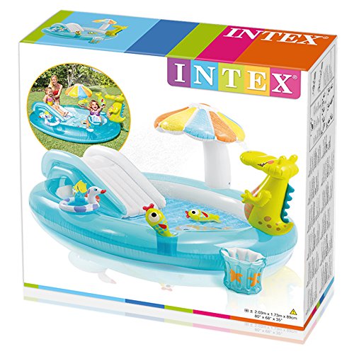 Piscina hinchable con tobogán y pulverizador 203 x 173 x 89 cm 57129NP - Intex