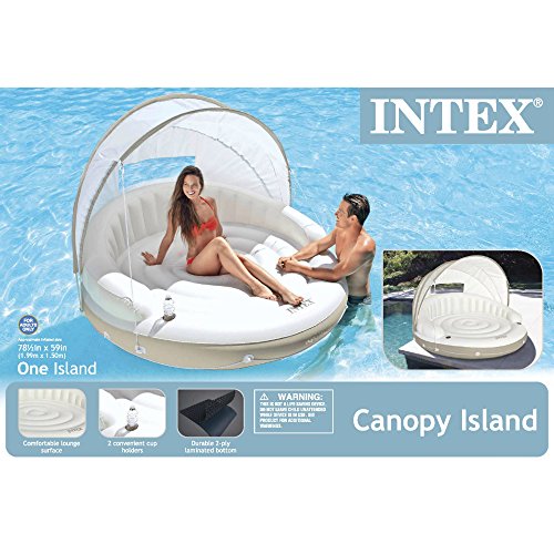 Isla cama hinchable Canopy crema 199 x 150 cm 58292EU - Intex