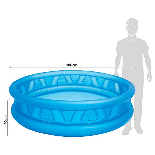 Intex 58431NP - Piscina hinchable de relieve azul 188 x 46 cm, 790 litros. Medidas