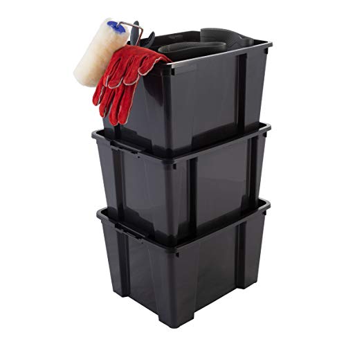 Caja de Almacenamiento Apilable para Artículos de Bricolaje Hobby Box, 15L, Lote de 3. Vista general. Iris 135516. Ohyama