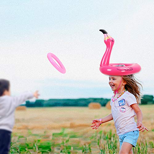 juego inflable con flamenco y anillos katoom 14pcs