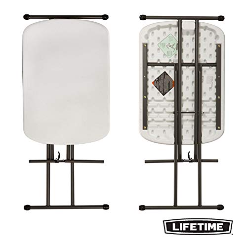 Vista anterior y posterior de la Mesa plegable multiusos ultrarresistente 66x46x61/66/71 cm UV100. 80251 LIFETIME