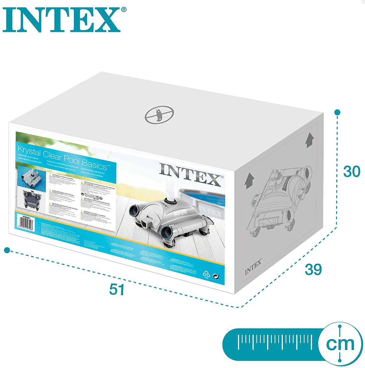 Medidas del packging del Potente limpiador automático para pisos de piscinas para accesorios de manguera de 38 mm. 28001. Auto Pool Cleaner. Intex