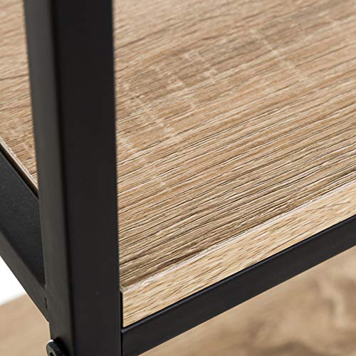 Detalle de balda de Estantería estilo industrial de Acero Negra con 4 baldas - LOLAhome