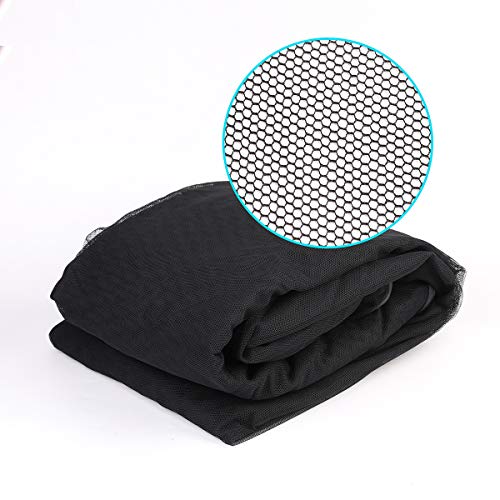 Detalle del tejido de la Mosquitera para cenador o Gazebo 3x3 m con Cremallera y Tiras de Velcro Negro. Sekey