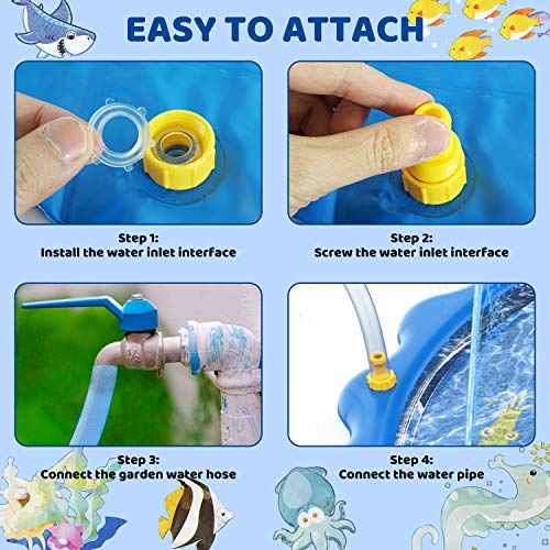 Juguete para Niños Splash Pad, Tapete de Juegos de Agua 170 cm Almohadilla Aspersor al Aire Libre, Playa o Jardín MOZOOSON