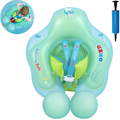 Flotador para bebé para aprender Natación con Cintura Ajustable (Azul, L) Myir Jun