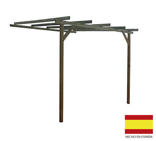 Pérgola para Pared de Madera tratada 270/240 cm x 240 cm x 240 cm. Hecho en España por AD servicios