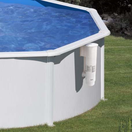Detalle de la Piscina Elevada Ovalada Bora Bora, Acero Blanco, 610 x 375 x 120 cm 【30.000 litros】 Gre KITPROV613