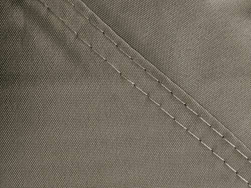 Detalle tejido y costura del repuesto de techo de Carpa de jardín 3x3m Gris-beige. QUICK STAR.