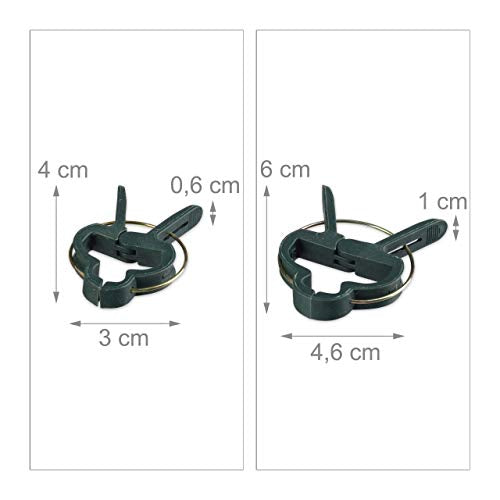 Verde Set de Soportes para Plantas, 110 Piezas, Clips, Alambre con cúter, Tutor para Rosas, Adultos Unisex, 2,00 x 8,00 x 12,30cm. Relaxdays