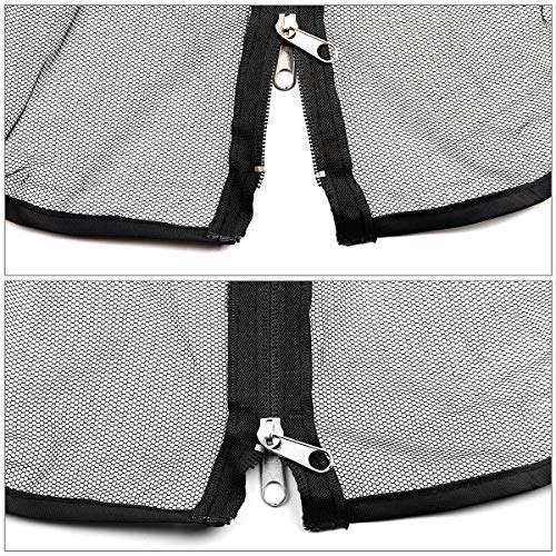 Juego de cremalleras en la Mosquitera para cenador o Gazebo 3x3 m con Cremallera y Tiras de Velcro Negro. Sekey
