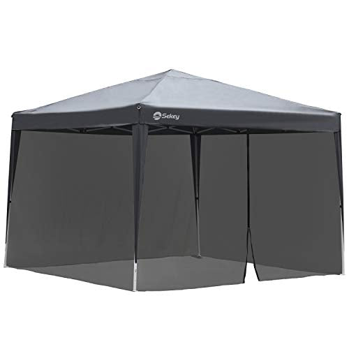 Mosquitera para cenador o Gazebo 3x3 m con Cremallera y Tiras de Velcro Negro. Sekey
