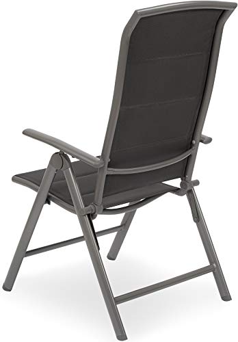 Vista trasera de Silla Milano Brubaker de aluminio plegable