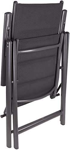 Silla Brubaker Riva plegada de respaldo alto regulable de 7 posiciones plateado