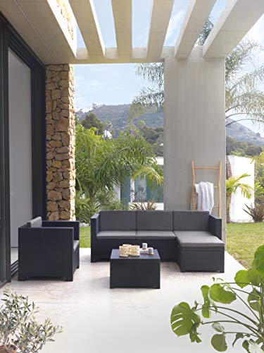 Set Muebles de Jardín de Color Grafito Manhattan | Fabricado en España con Materiales Reciclados. Shaf | maxjardin