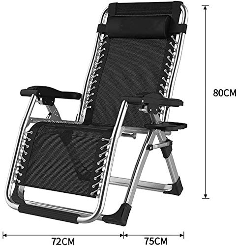 Medidas de la Silla reclinable EXTRA ANCHA y ROBUSTA para descansar al Aire Libre con Gravedad Cero, con portavasos, respaldo Ajustable, con Cojines extraíbles que soporta hasta 200 kg. DQCHAIR