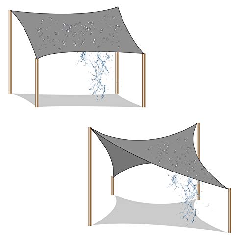 Disposición a 1 agua o en rombo para evacuar eficazmente el agua del Toldo Vela de Sombra 3x3 m para Jardín, Resistente a la Intemperie Protección Solar, PES Poliéster, 93% Bloque UV, Gris Antracita GSH33GYV1. SONGMICS