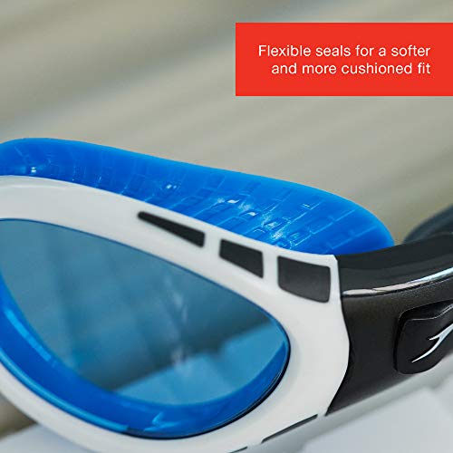 Se adaptan a tu fisionomía de forma suave. Gafas de Natación, unisex, Blanco/Azul, Talla Única. Futura Biofuse Flexiseal Speedo