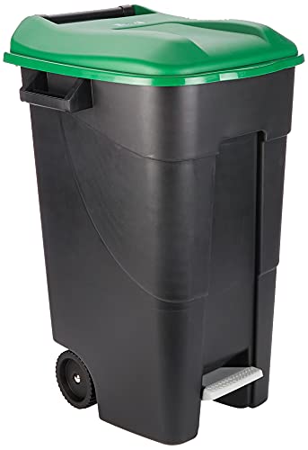 Vista general de Contenedor de residuos con pedal, Verde, 120 l, 60 x 56.8 x 88.6 cm Tayg EcoTayg 120