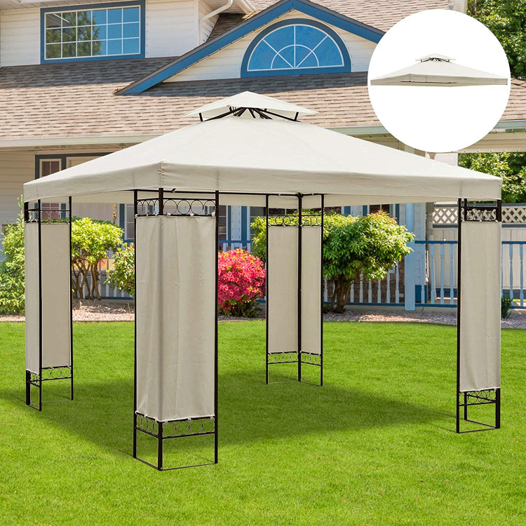 Techo de Reemplazo 3X3 m para Carpa, Color Crema. Outsunny