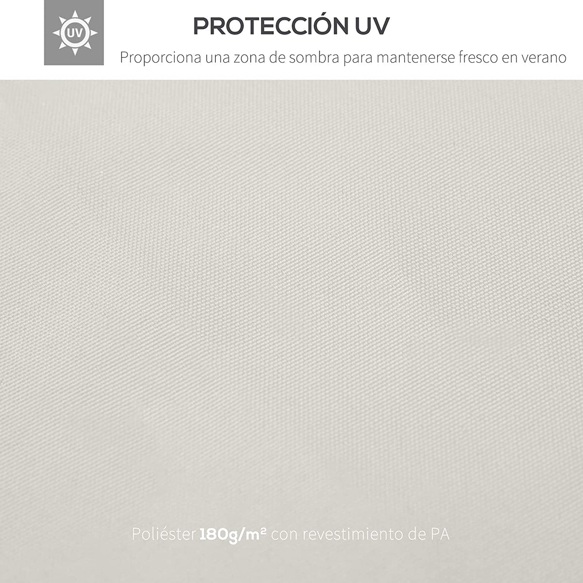 Techo de Reemplazo 3X3 m para Carpa, Color Crema. Outsunny