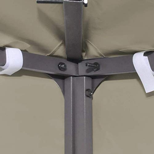 Toldo de Cenador pérgola de Repuesto Tela Impermeable Beige 3x4 m Techo Pérgola. VidaXL. Detalle esquina tela beige