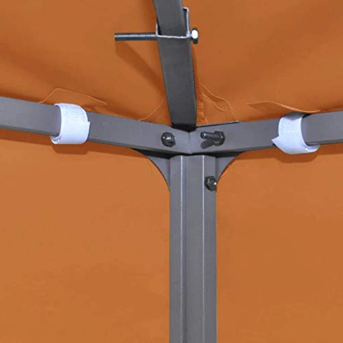 Toldo de Cenador pérgola de Repuesto Tela Impermeable Beige 3x4 m Techo Pérgola. VidaXL. Detalle esquina tela marróny sujeción con tiras de belcro