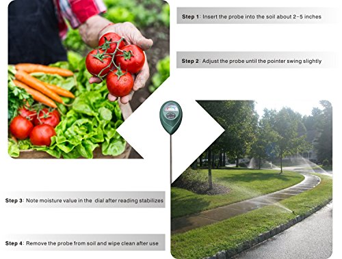 Funcionamiento en 4 pasos del Sensor de humedad del suelo, hidrómetro para jardinería, agricultura, no requiere pilas. T10. XLUX