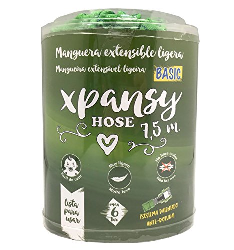 Manguera Extensible con la Presión del Agua, Verde, 7,5 metros. C2607A Basic. Xpansy Hose. Detalle packaging
