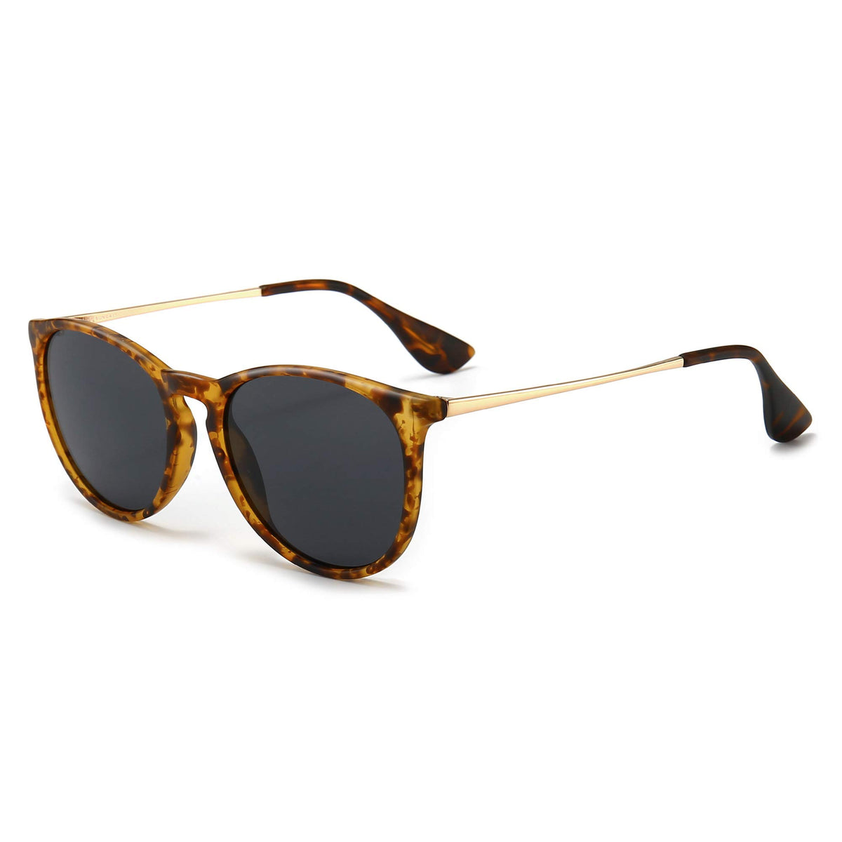 Gafas de sol de estilo retro con montura anaranjada sobre fondo blanco 
