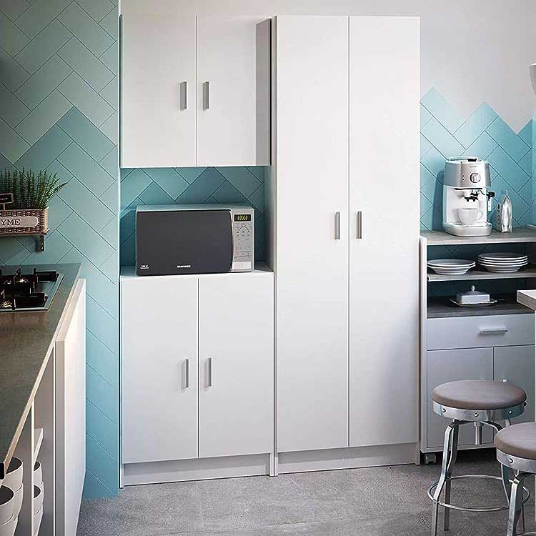 Armario bajo de melamina blanco Habitdesign hecho en España