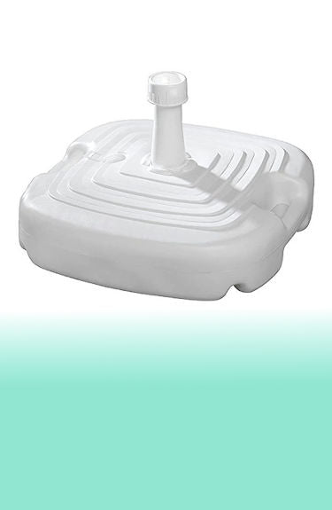 Base de sombrilla rellenable color blanco Schneider sobre fondo blanco y verde