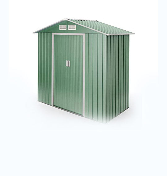 Caseta de herramientas pequeña Wasabi Light Green de 2,4 m2 Verde con tejado a dos aguas