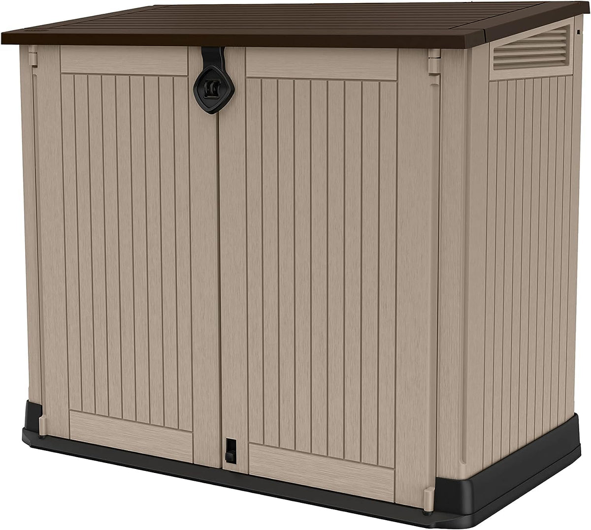 Cobertizo de jardín exterior Store It out Midi 880 litros, topo/beige. Keter | maxjardin