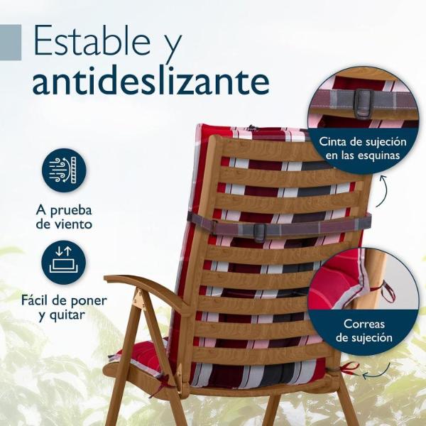 Detalles de cintas y correas de sujeción del cojín Beautissu | maxjardin