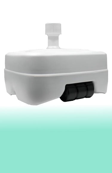Pie de sombrilla con ruedas capacidad de 50 litros 58x58 cm mástil 30-51 mm