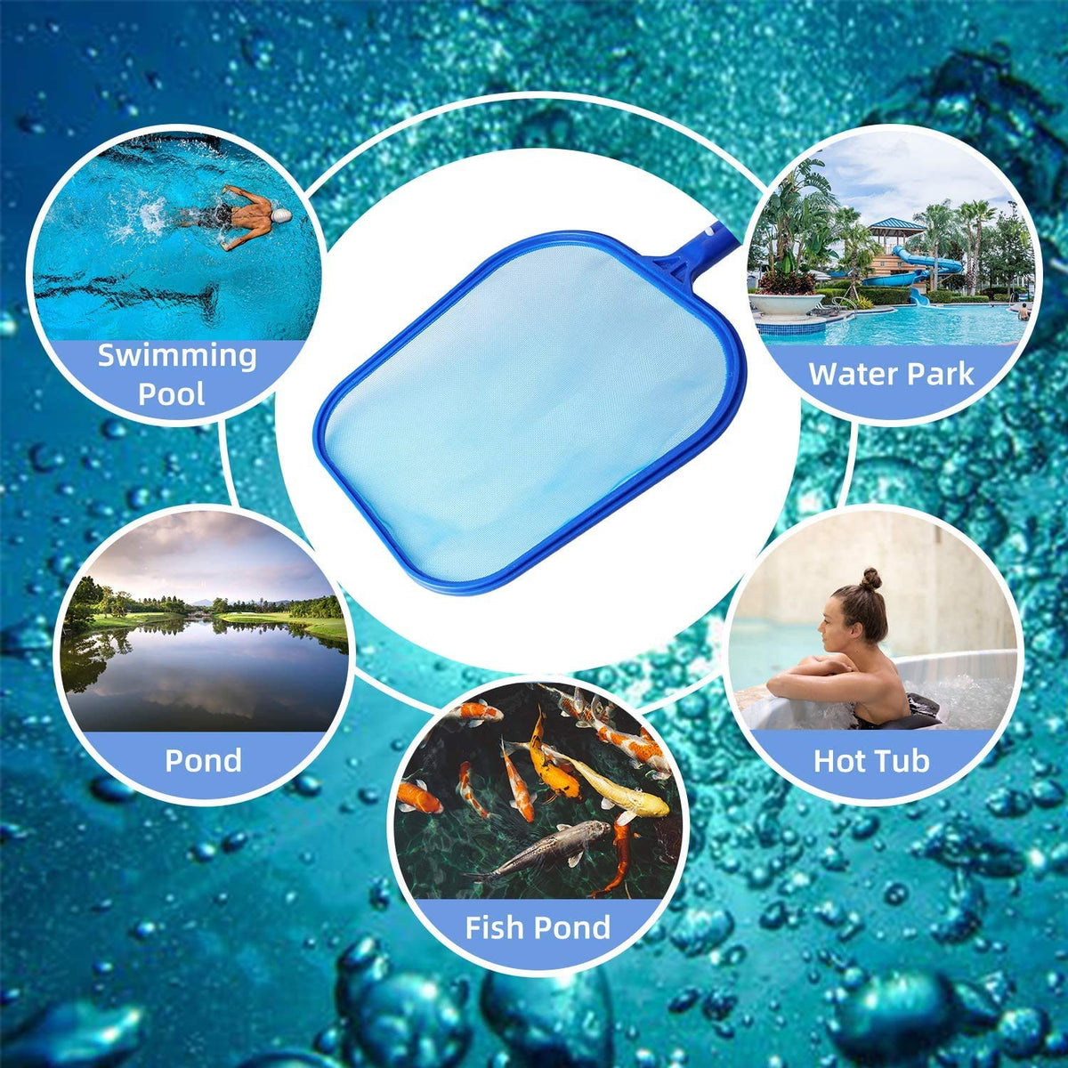 Usos recomendados del Kit de Limpieza en piscinas, estanques, peceras, spas o parques acuáticos