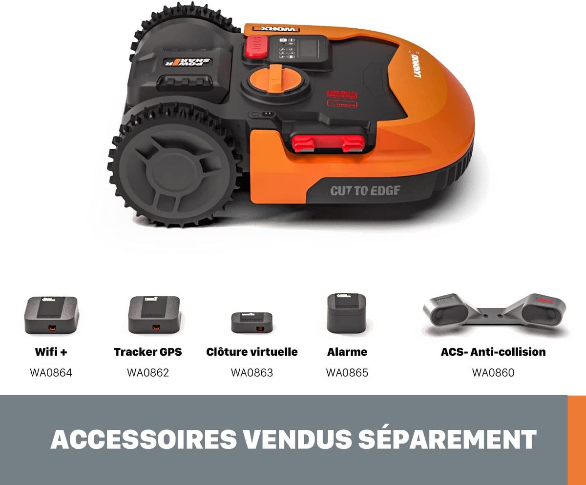 Robot Cortacésped Worx Landroid s300 wr130e hasta 300 m². Control desde la APP por Wifi. S 300. WORX