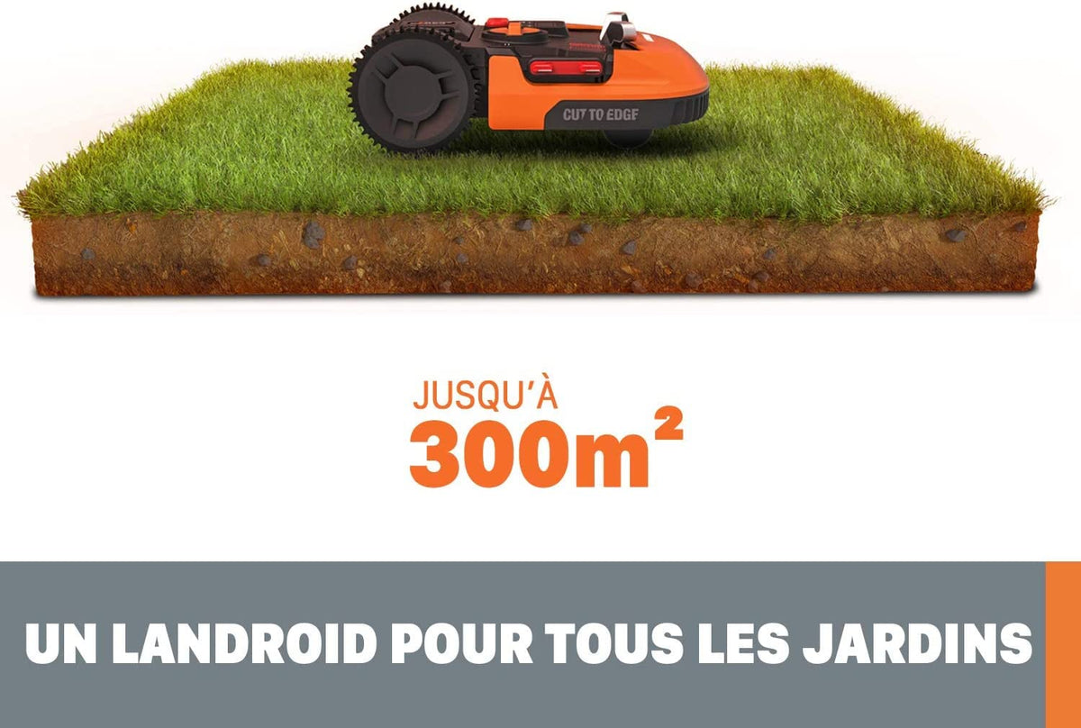 Robot Cortacésped Worx Landroid s300 wr130e hasta 300 m². Control desde la APP por Wifi. S 300. WORX
