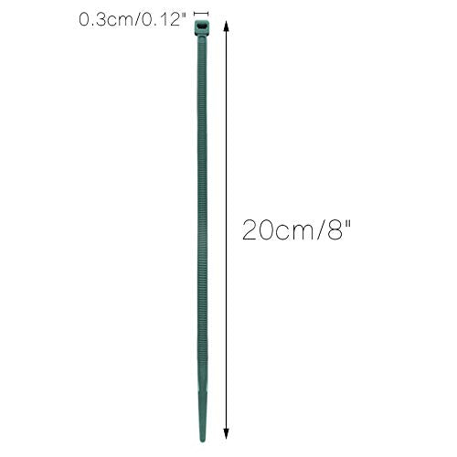 Medidas de Abrazaderas 100 Piezas de 200 x 3 mm para jardín de Nylon con Cierre Ajustables Multiusos. KINGLAKE 