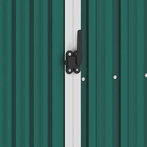 Caseta Cobertizo con leñero para Patio o Jardín para Almacenamiento de Leña, Herramientas o aperos para el huerto. Acero Galvanizado Color Verde. VidaXL