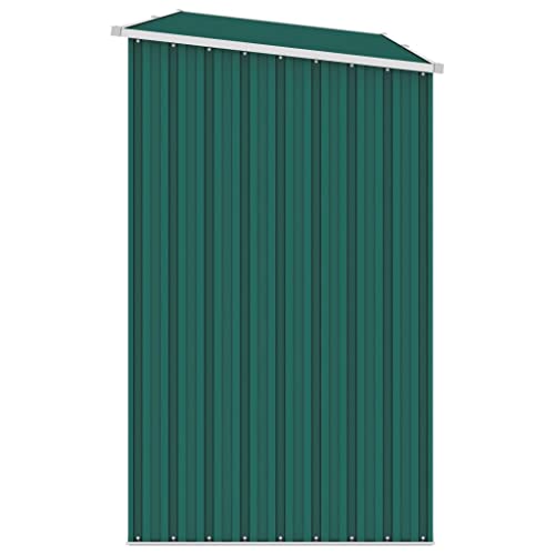 Caseta Cobertizo con leñero para Patio o Jardín para Almacenamiento de Leña, Herramientas o aperos para el huerto. Acero Galvanizado Color Verde. VidaXL