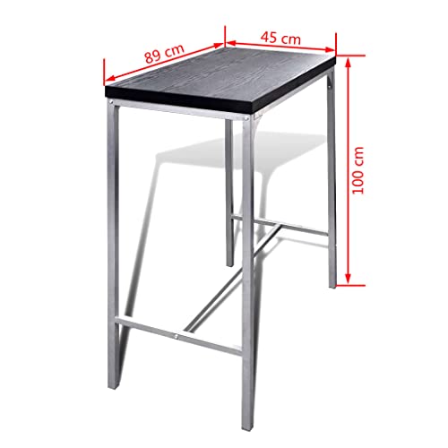 Medidas del conjunto de Mesa Alta y 2 Taburetes para Desayuno tipo Bar para patio, terraza o Cocina. VidaXL